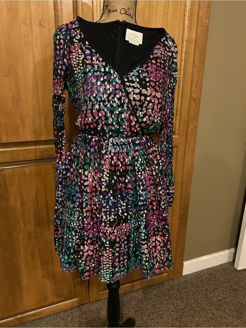 kate spade Multicolor Polka Dot Wrap Midi Dress